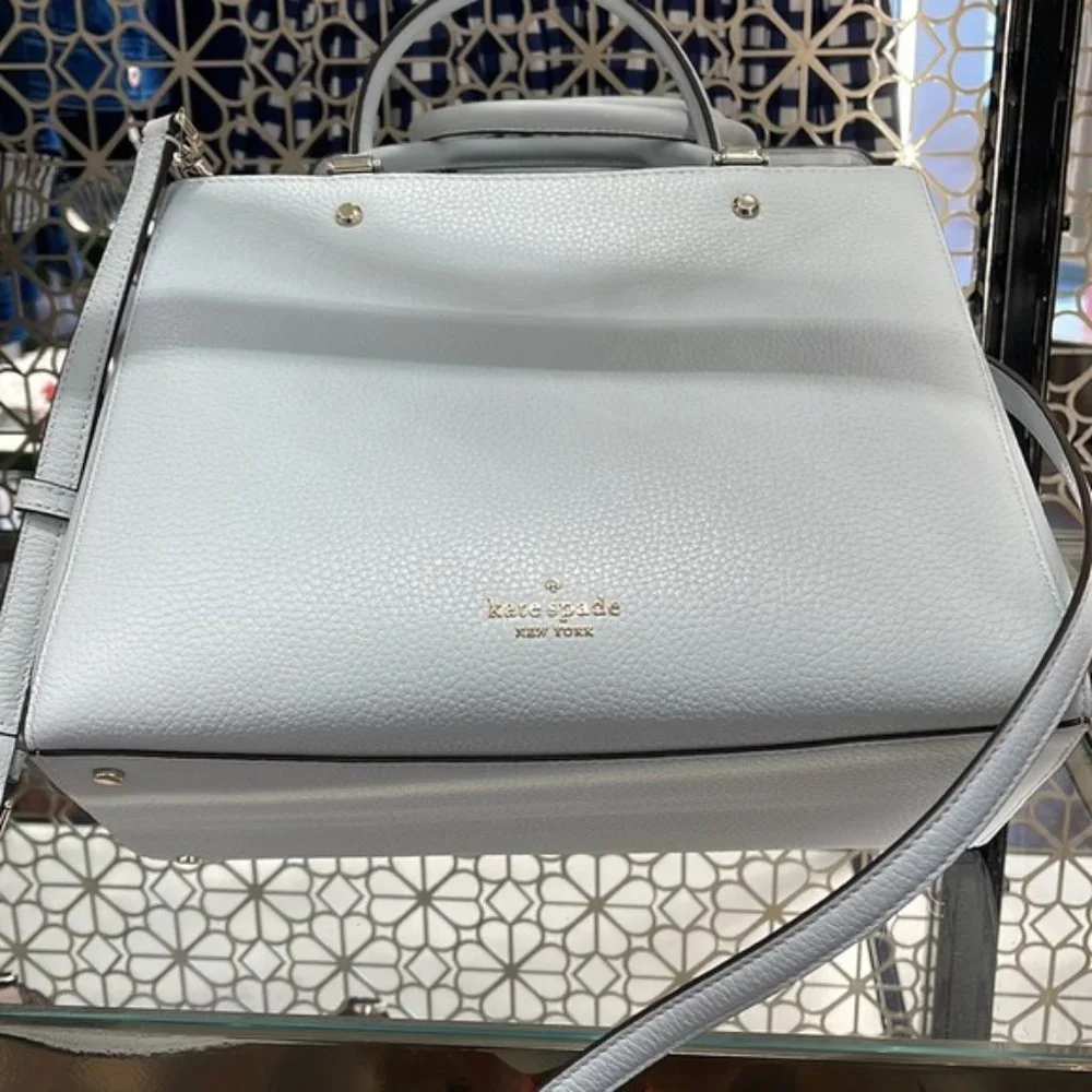 Kate Spade Leila Medium Triple Compartment Satchel Hazy Morning Color - Picture 5 of 16